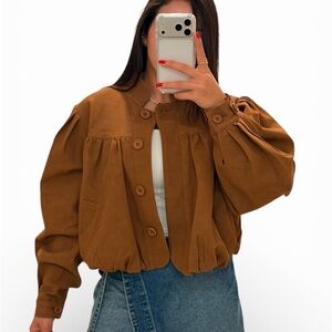 Stylish Tan Bomber Jacket for Women